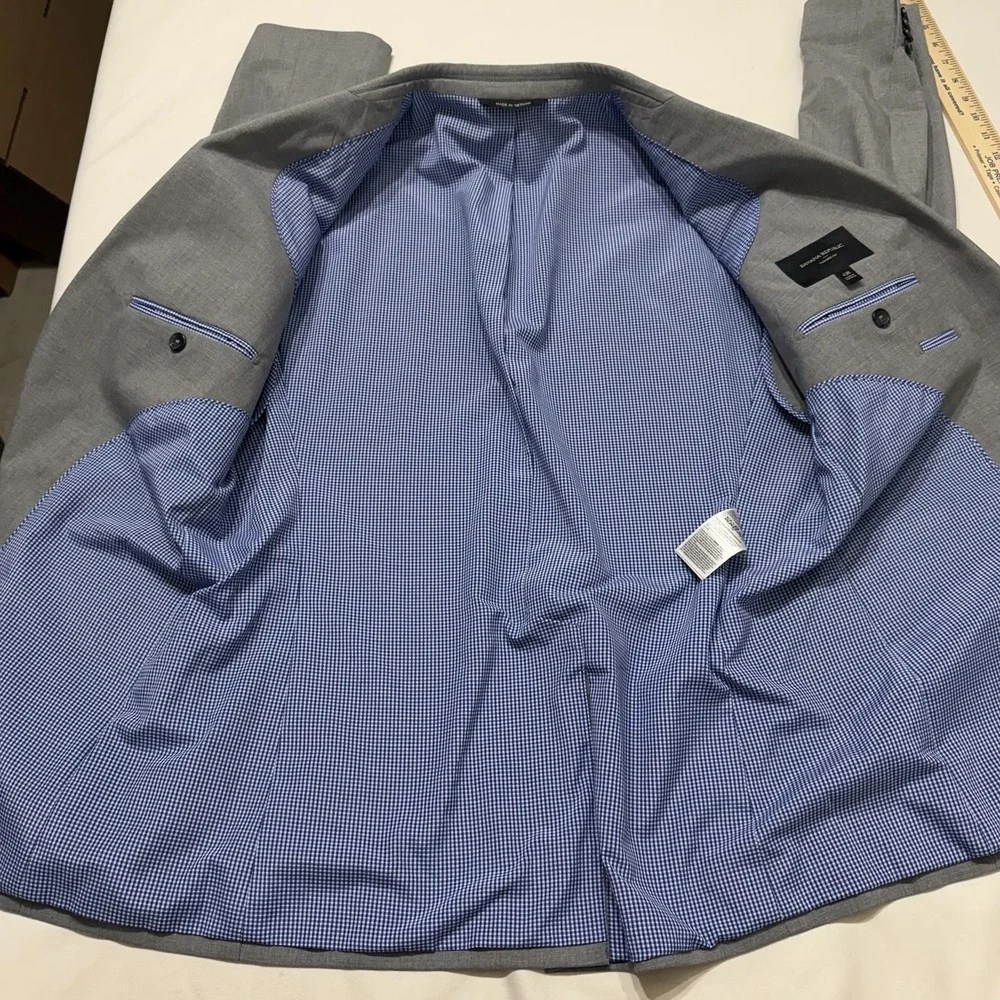 Banana Republic‎ Tailored Fit Blazer 42R Gray Sport Coat Gingham Lined